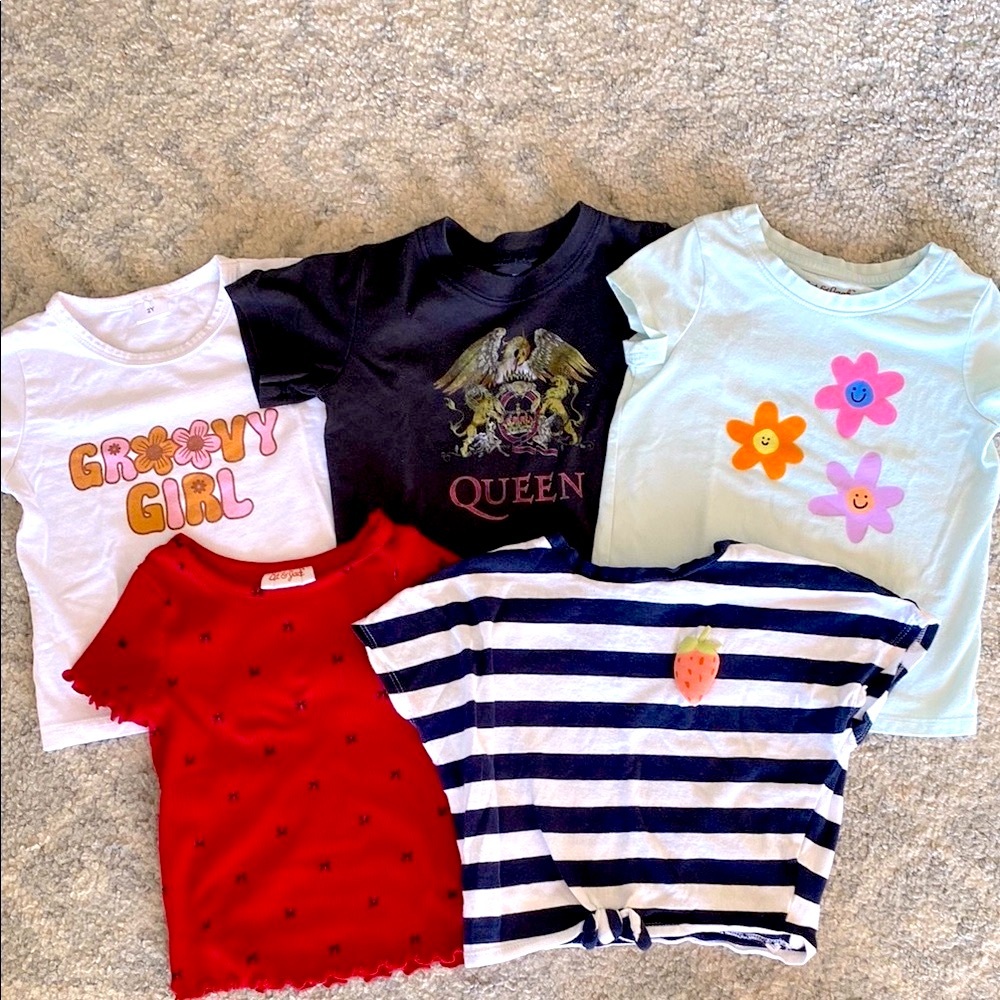 Bundle of Girls' 2T Assorted Graphic T-Shirts